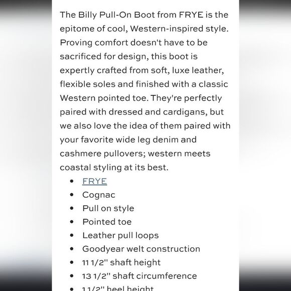 Frye Billy Pull-On Boots- Cognac - Picture 10 of 16